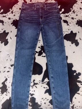 American Eagle Outfitters Skinny Jeans in Dark Blue Wash